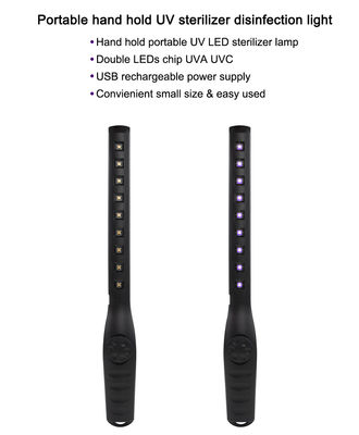 Przenośna aluminiowa lampa bakteriobójcza SMD 2835 Zasilacz USB IP44 8000H Żywotność