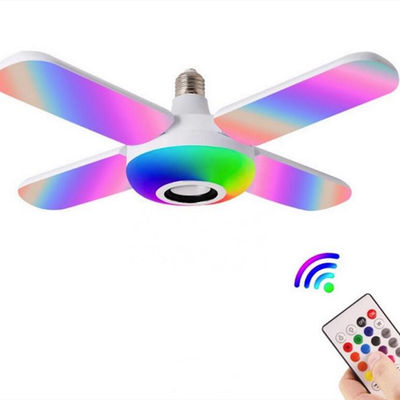 Czterolistna łopatka wentylatora 20w Lampa muzyczna Bluetooth, wewnętrzne żarówki Led Cri80